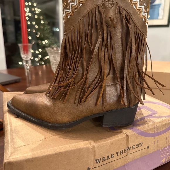 Roper Tan Fringe Kids Boots - Picture 5 of 8